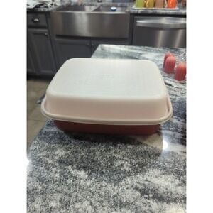 Vintage Tupperware Season-Serve Container Large Burnt Orange 1294-4